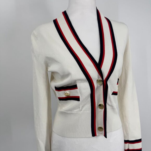 Ted Baker Skilarr Striped-Trim Cardigan Size 0 - Picture 6 of 14